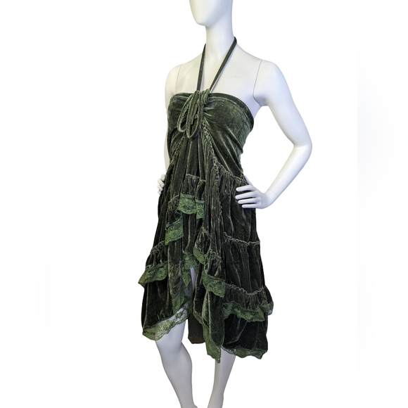 Sweet Tiger Dresses & Skirts - NWT Sweet Tiger Moss Green Velvet Convertible Dress Skirt Fairycore Whimsigoth L